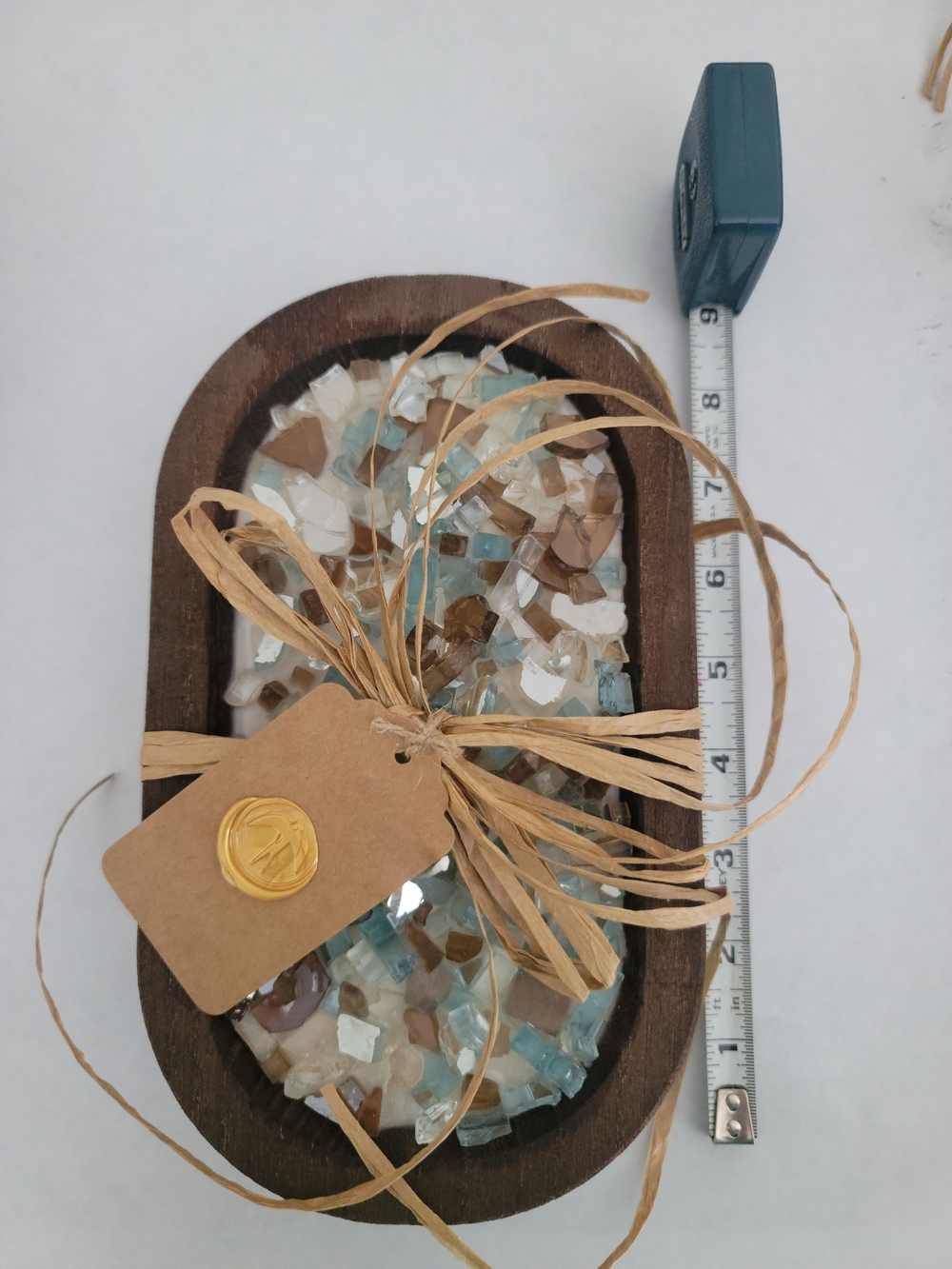 Handcrafted Dough Bowl Candle | Soy Wax | Warm Vanilla Scent | Fire Glass Accent